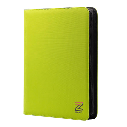 Zion Cases lime green 9 pocket toploader trading card binder