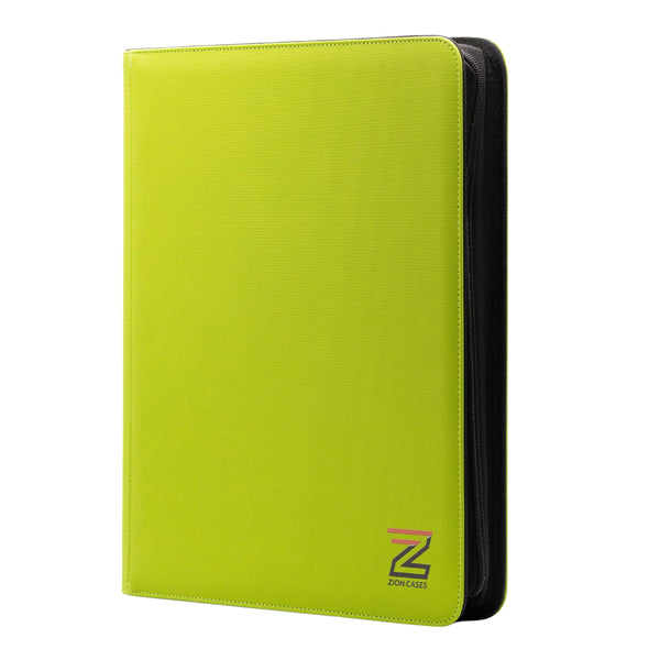 Zion Cases lime green 9 pocket toploader trading card binder