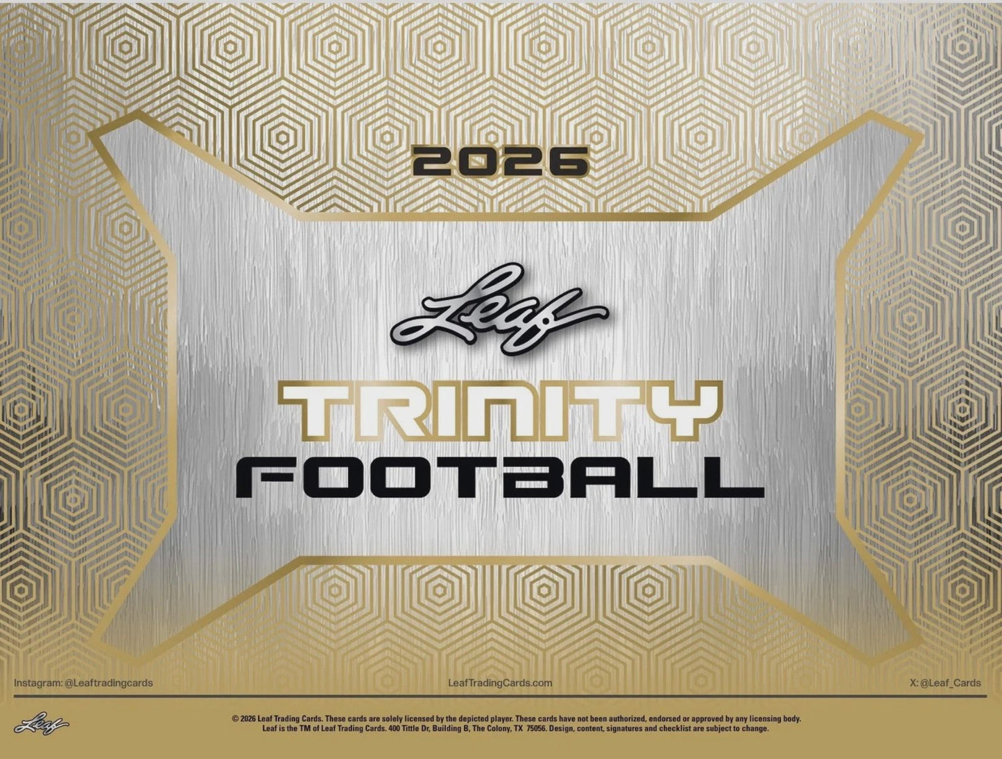 2026 Leaf Trinity Football NFL Factory Sealed 8 Box Hobby Jumbo Case, Premium Football Trading Cards for Collectors and Sports Memorabilia Fans (PRE-ORDER)