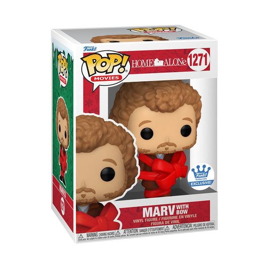 Marv with Bow Funko Pop! Movies Home Alone - Approx. 4.3" Exclusive Collectible Vinyl Figure #1271 with Display Box Protector Case