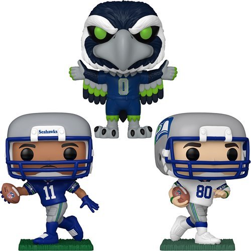 NFL Seattle Seahawks Funko Pop! Football - Set of 3 (Blitz #315, Jaxon Smith-Njigba #316, and Steve Largent #328) Collectible Vinyl Figures