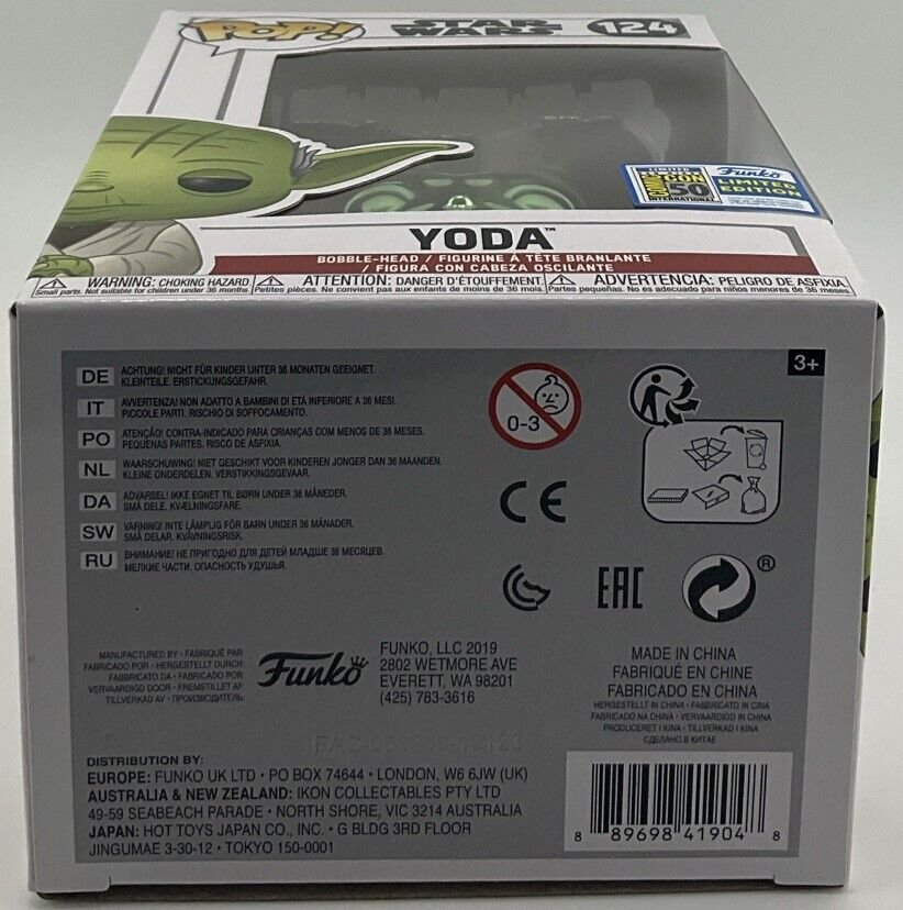 Funko Pop! Star Wars Yoda #124 (Green Box) ECCC 2021 Spring Convention LE