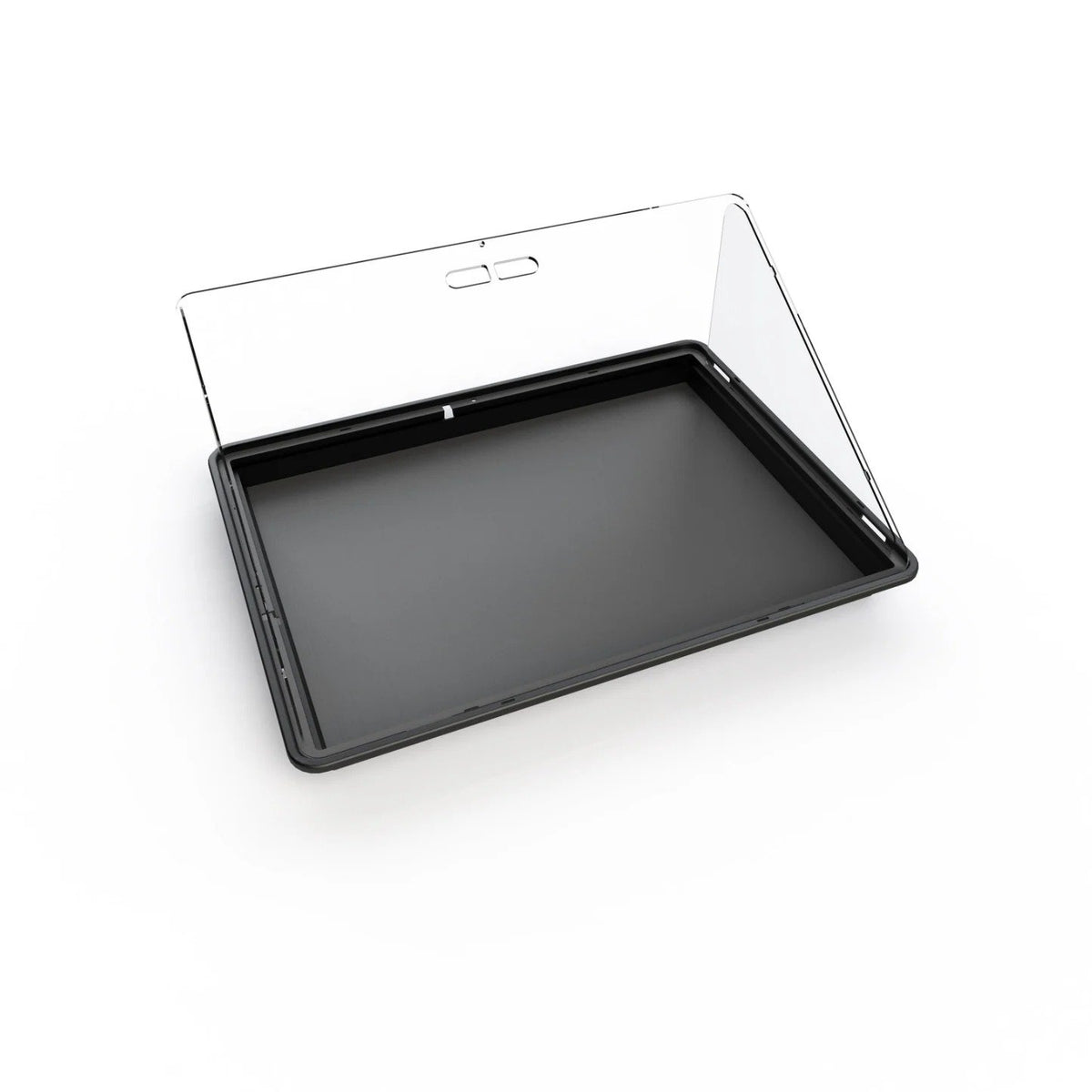 Zion Cases Horizontal Display Case with Riser, Tabletop Showcase with 1/4" Crystal Clear Acrylic Lid, Durable PP Basin, Collectible Display Case for Sports Cards, Coins, Jewelry & Memorabilia (PRE-ORDER)