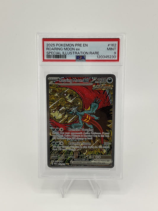 Pokémon TCG 2025 Pokemon Pre EN Roaring Moon ex #162 Special Illustration Rare PSA 9 - Mint