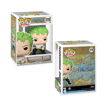 Roronoa Zoro with Sword (2024) Funko Pop! Animation One Piece - Set of 2 (Includes Common and Chase Variant) - Collectible Vinyl Figure #1775 with Window Display Box