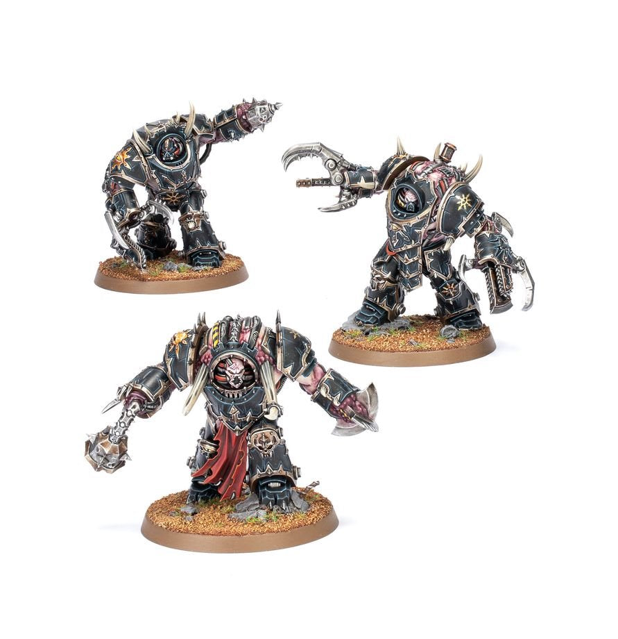 Warhammer 40,000 Chaos Space Marines Mutilators – 3 Multipart Plastic Miniatures with Interchangeable Weapons, Chaos Space Marines Army Unit, Citadel 50mm Bases & Transfer Sheet