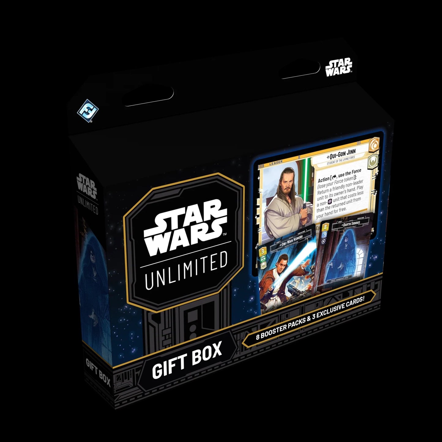 Star Wars Unlimited 2025 Holiday Gift Box with 8 booster packs and 3 exclusive cards