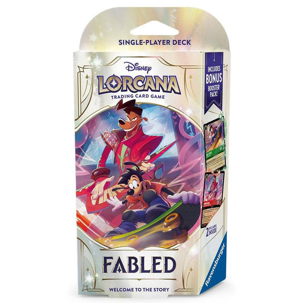 Disney Lorcana Fabled Emerald & Ruby Starter Deck with included booster pack
