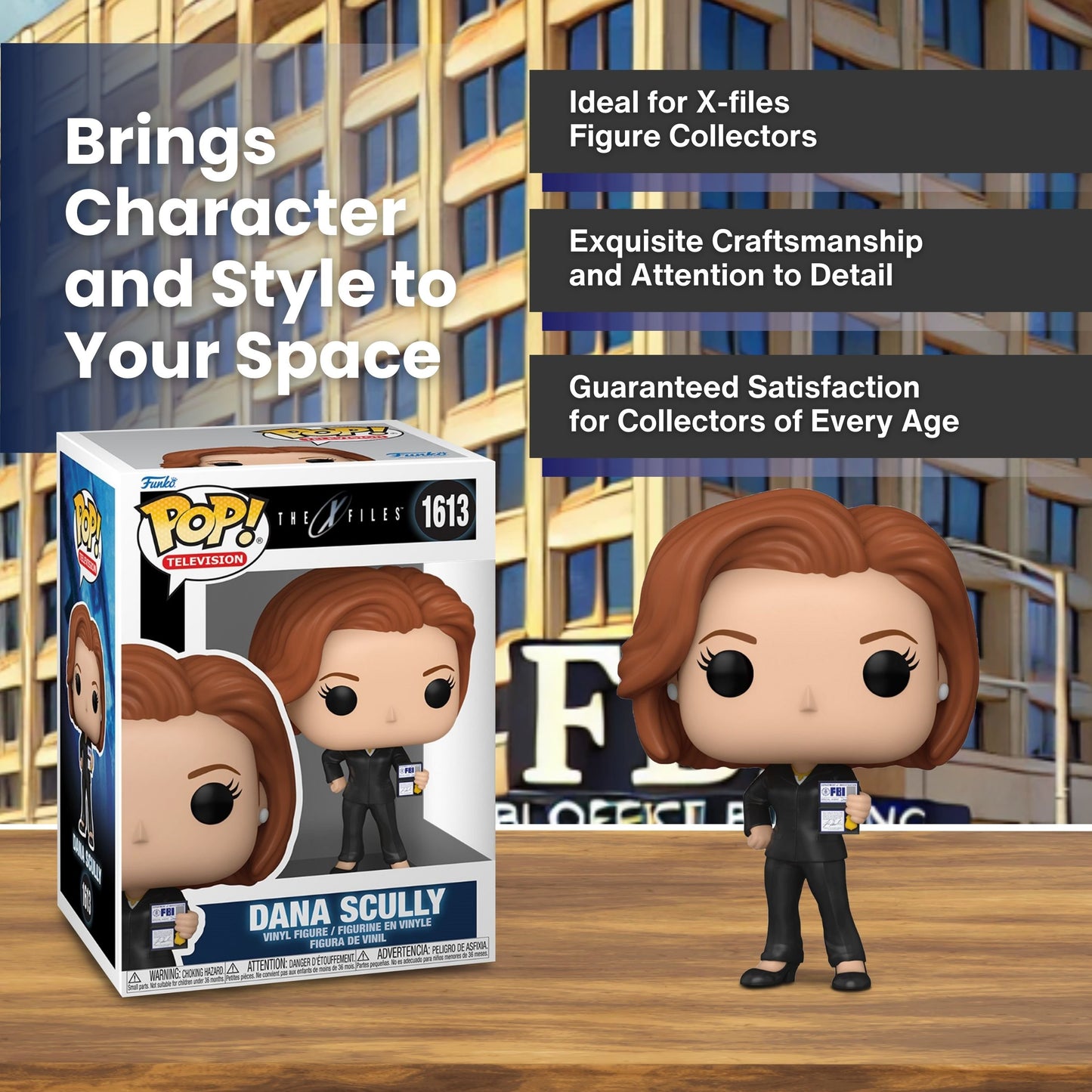 Dana Scully Funko Pop! The X-Files - Approx.4" Collectible Vinyl Figure #1613 with Display Box Protector Case