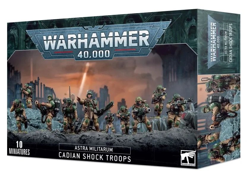 Warhammer 40K Astra Militarum Cadian Shock Troops - 10 Miniatures