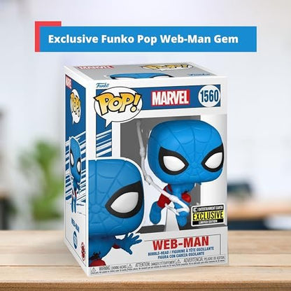 Spider-Man Web-Man Funko Pop! Marvel - Approx. 3.75" Entertainment Earth Exclusive Limited Edition Vinyl Figure #1560 with Display Box Protector Case