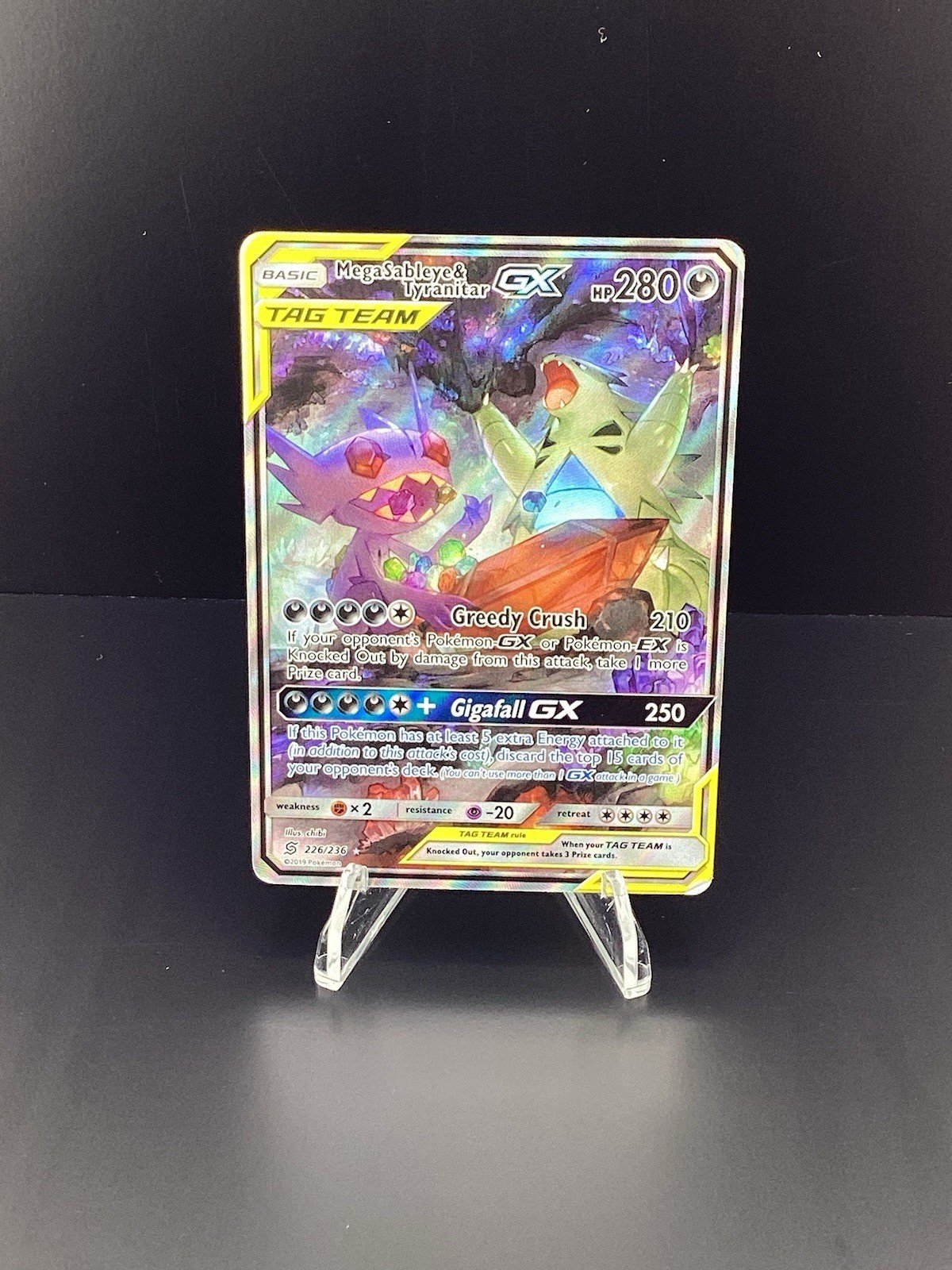 Pokémon TCG Mega Sableye & Tyranitar GX (Alternate Full Art) 226/236 Sm-Unified Minds Holo