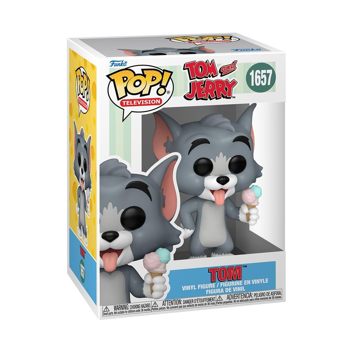 Tom with Ice Cream Cone Funko Pop! Television: Tom and Jerry - Approx. 4" Collectible Vinyl Figure #1657 with Window Display Box