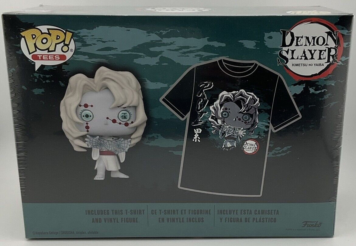 FUNKO POP TEES! DEMON SLAYER RUI 1307 GLOW IN THE DARK GAMESTOP EXCLUSIVE SIZE M