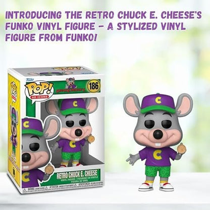 Retro Chuck E. Cheese Funko Pop! Ad Icons - Collectible Vinyl Figure #186 with Display Box Protector Case