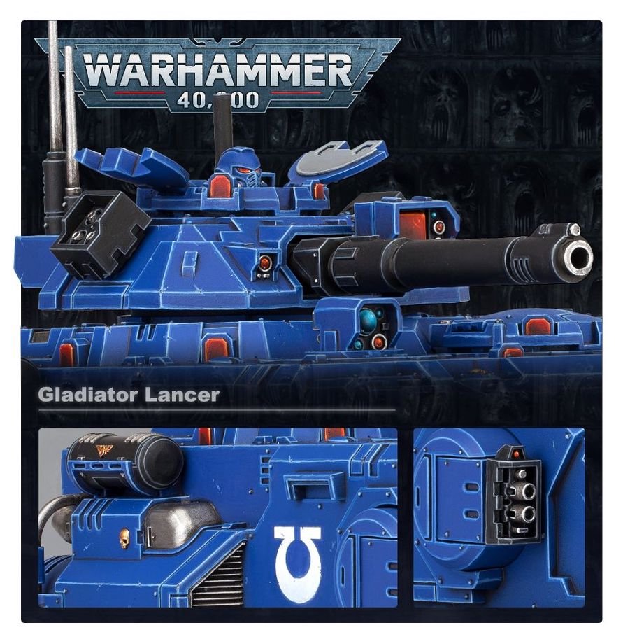 Warhammer 40,000 Space Marines Gladiator Lancer Heavy Support Tank Model Kit, Builds Gladiator Valiant Reaper or Impulsor, Citadel Miniature for Warhammer 40K