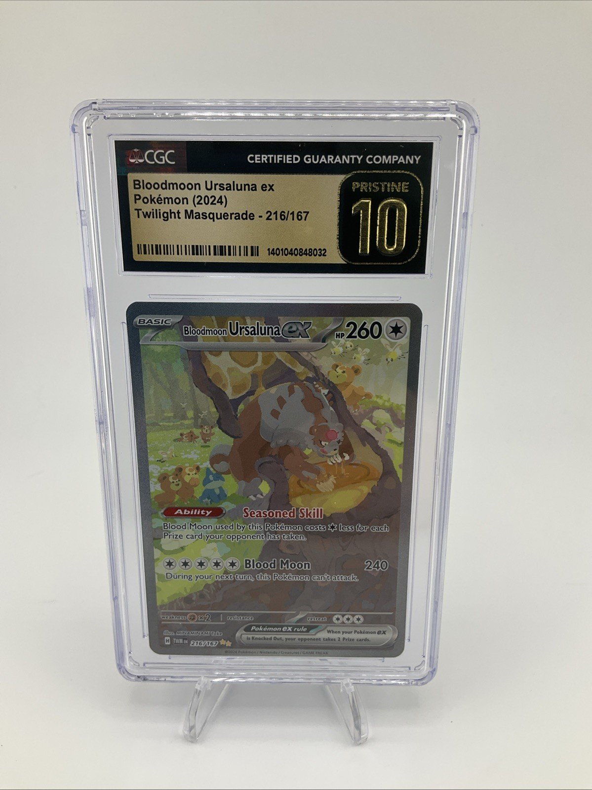 Pokémon TCG Bloodmoon Ursaluna EX 216/167 Twilight Masquerade CGC PRISTINE 10