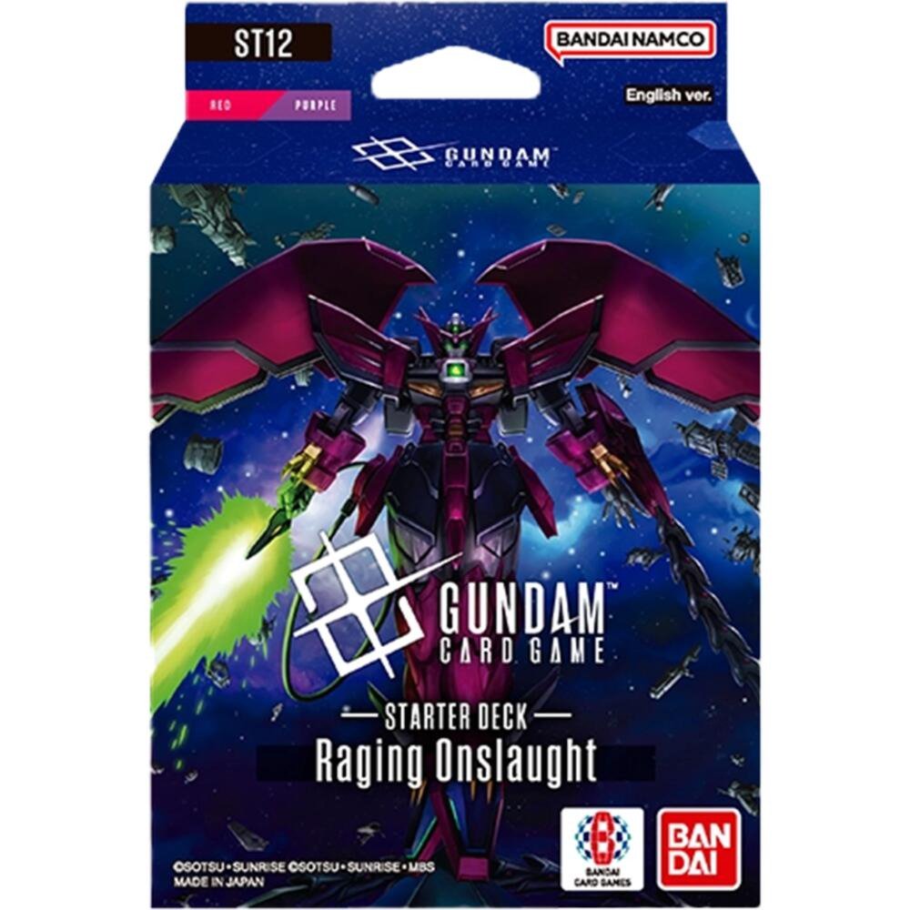 Gundam ST-12 Raging Onslaught Starter Deck – Red & Purple 50-Card Ready-to-Play Deck with Gundam Epyon, Resource Cards, Tokens, Bonus Pack & Rule/Playsheet (PRE-ORDER Release Date: 2026-09-25)