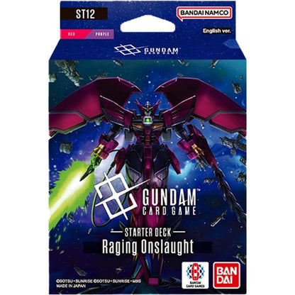 Gundam ST-12 Raging Onslaught Starter Deck – Red & Purple 50-Card Ready-to-Play Deck with Gundam Epyon, Resource Cards, Tokens, Bonus Pack & Rule/Playsheet (PRE-ORDER Release Date: 2026-09-25)