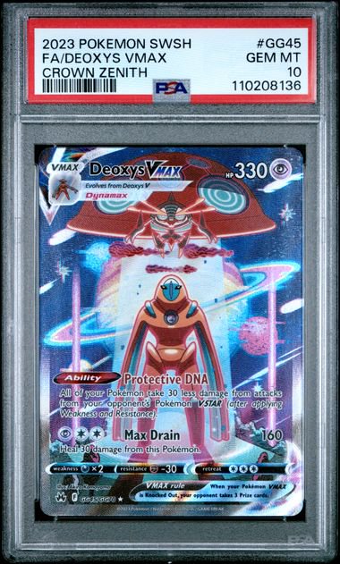 Pokemon Deoxys VMAX SWSH FA PSA 10 8136
