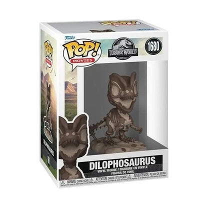 Dilophosaurus Funko Pop! Movies Jurrasic Park Fossil - Approx. 3 1/2" Collectible Vinyl Figure #1680 Bundled with Display Box Protector Case