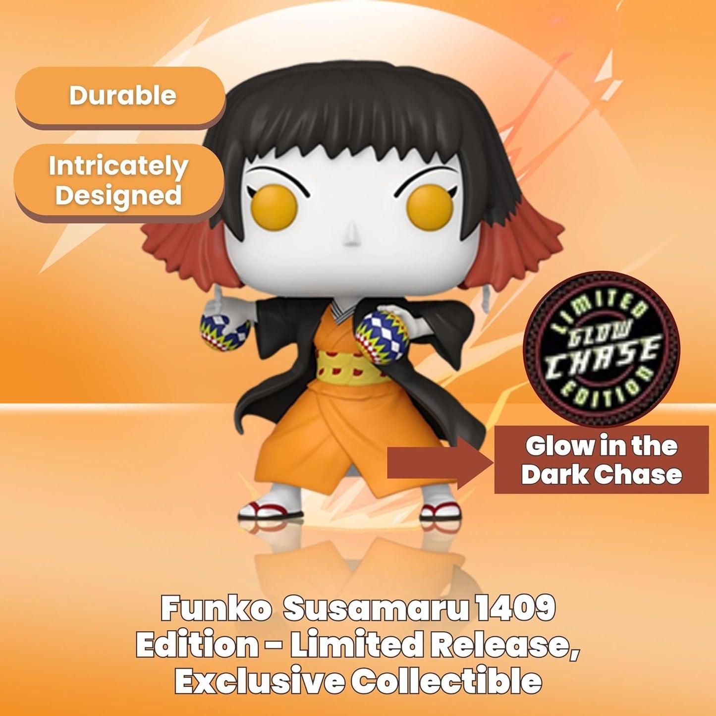 Susamaru Funko Pop! Demon Slayer - Glow Chase Limited Edition Vinyl Figure #1409 with  Window Display Box