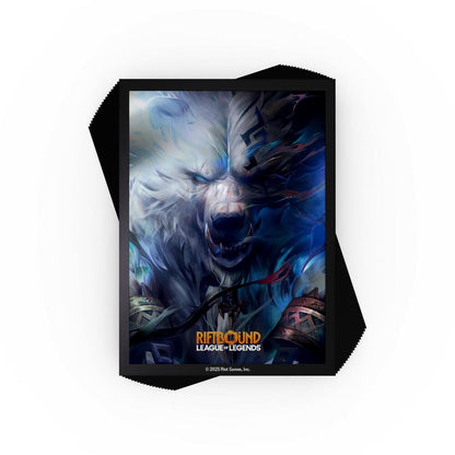 Riftbound League of Legends Volibear card sleeves pack of 100 with gloss finish for card games.