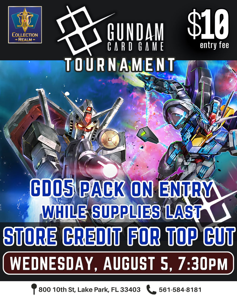 Gundam Card Game Tournament – August 5, 2026 (Wednesday 7:30 PM)