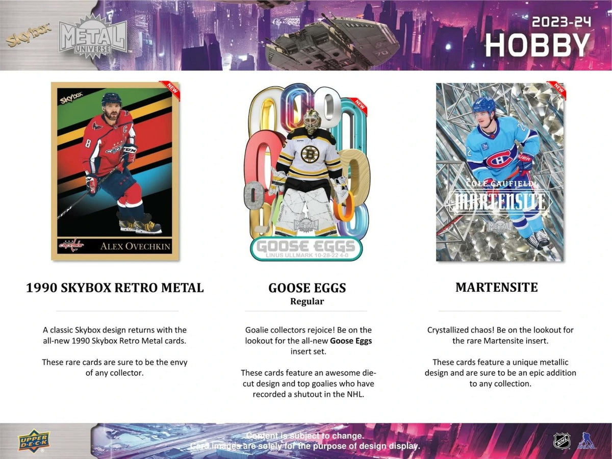 2023/24 Upper Deck Skybox Metal Universe Hockey Hobby Box – NHL Trading Cards, Hockey Card Collecting, Sports Collectibles