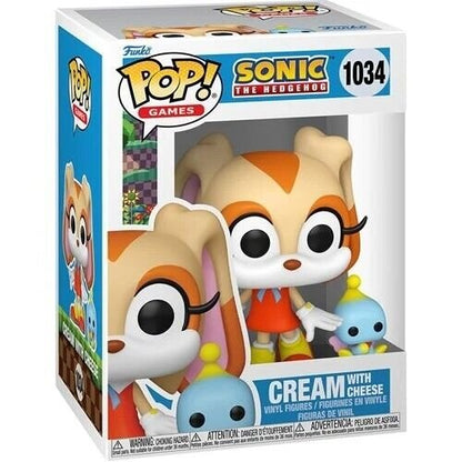 Cream with Cheese Buddy Funko Pop! Games Sonic The Hedgehog - Approx. 3 3/4" Collectible Vinyl Figures #1034 with Display Box Protector Case