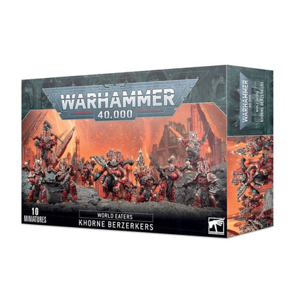 Warhammer 40,000 World Eaters Khorne Berzerkers – 10 Chaos Infantry Miniatures with Chain Weapons, Customisable Plastic Figures for Warhammer 40K