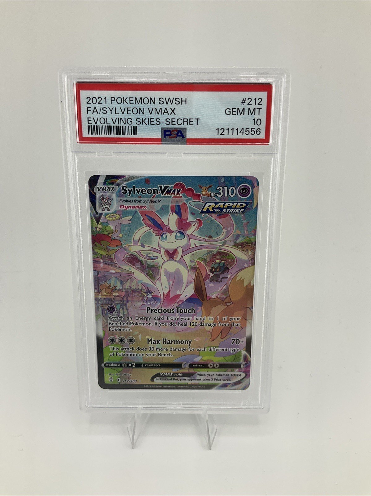 2021 POKEMON SWORD & SHIELD EVOLVING SKIES SECRET FULL ART/SYLVEON VMAX PSA 10