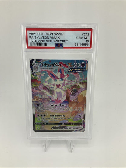 2021 POKEMON SWORD & SHIELD EVOLVING SKIES SECRET FULL ART/SYLVEON VMAX PSA 10