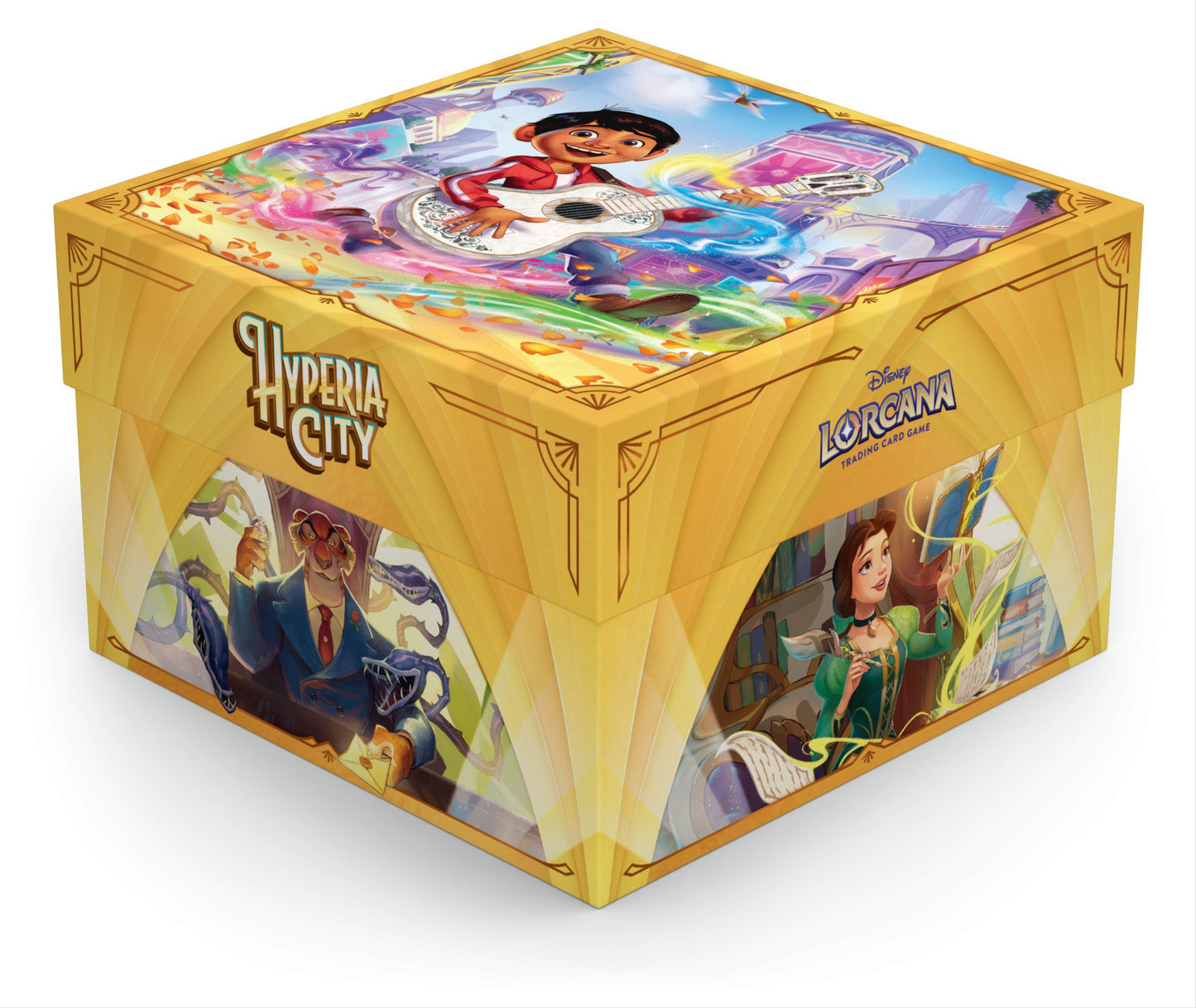 Disney Lorcana TCG: Hyperia City Illumineer's Trove, 8 Booster Packs, Storage Box, 6 Card Dividers, Damage Dice & Lore Counter, Trading Card Game Accessories for Collectors and Players (PREORDER - Release Date October 23, 2026)