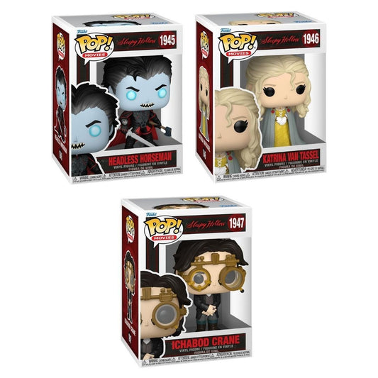 Sleepy Hollow Funko Pop! Movies - Set of 3 (Headless Horseman #1945, Ichabod Crane #1947, and Katrina Van Tassel #1946) Collectible Vinyl Figures - Estimated Arrival: Oct. 2025 (PRE-SALE)