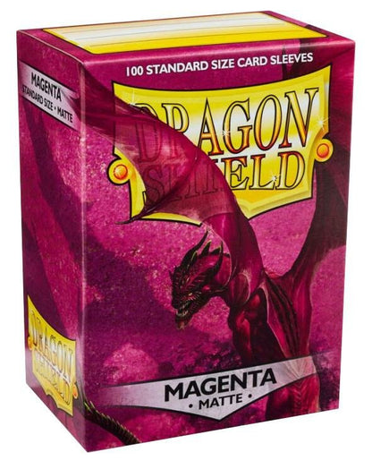 Dragon Shield durable matte card protector sleeves Magenta color