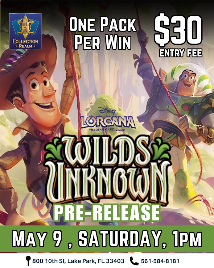 Disney Lorcana TCG Wilds Unknown Pre-Release – May 9 (Sat) 1PM