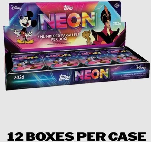 2026 Topps Disney Neon - Hobby Box - Sealed Case - 12 Boxes