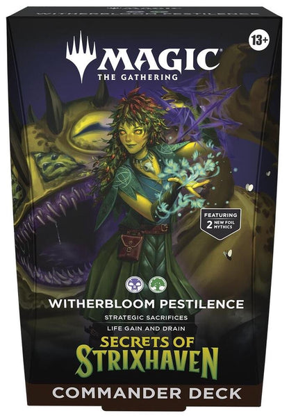 MTG Secrets of Strixhaven Witherbloom Pestilence Commander Deck – 100-Card Ready-to-Play Magic Deck with Foil Legendary Cards & New Multiplayer Strategy (PRE-ORDER APRIL)