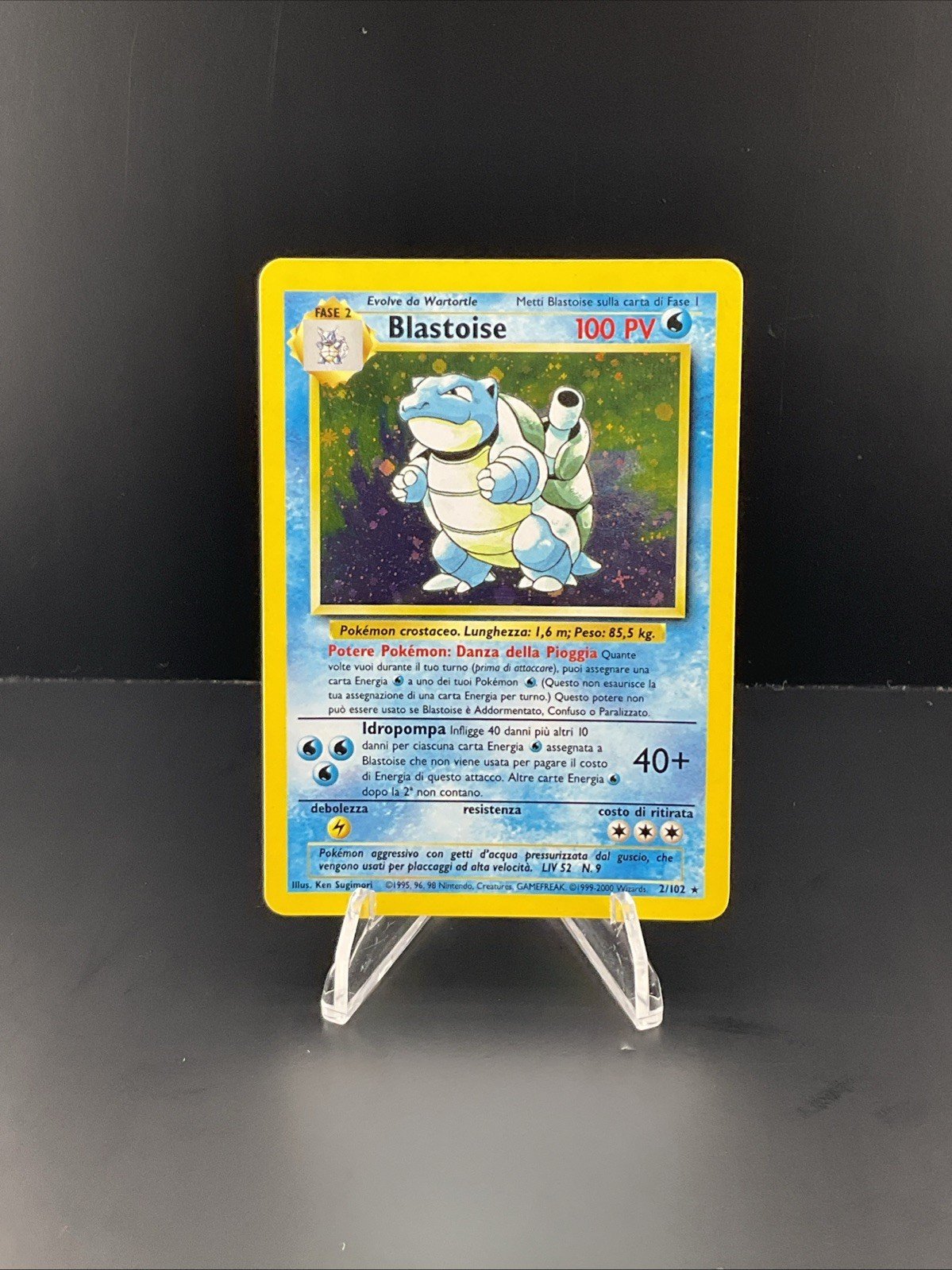 Pokémon TCG Blastoise Base Set 2/102 Unlimited (Italian) Holo Rare Lightly Played