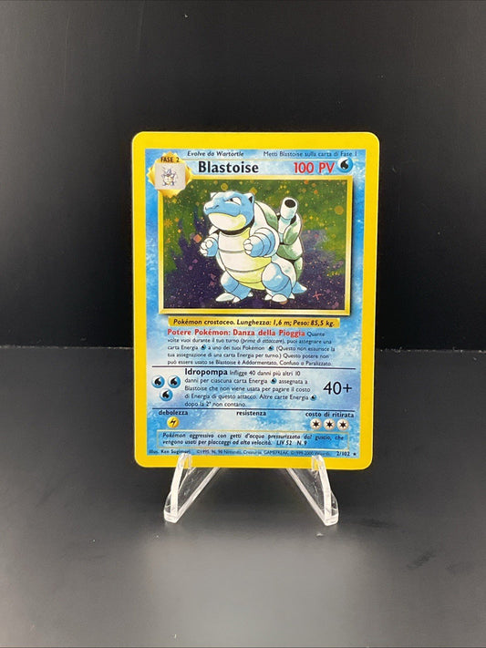 Pokémon TCG Blastoise Base Set 2/102 Unlimited (Italian) Holo Rare Lightly Played