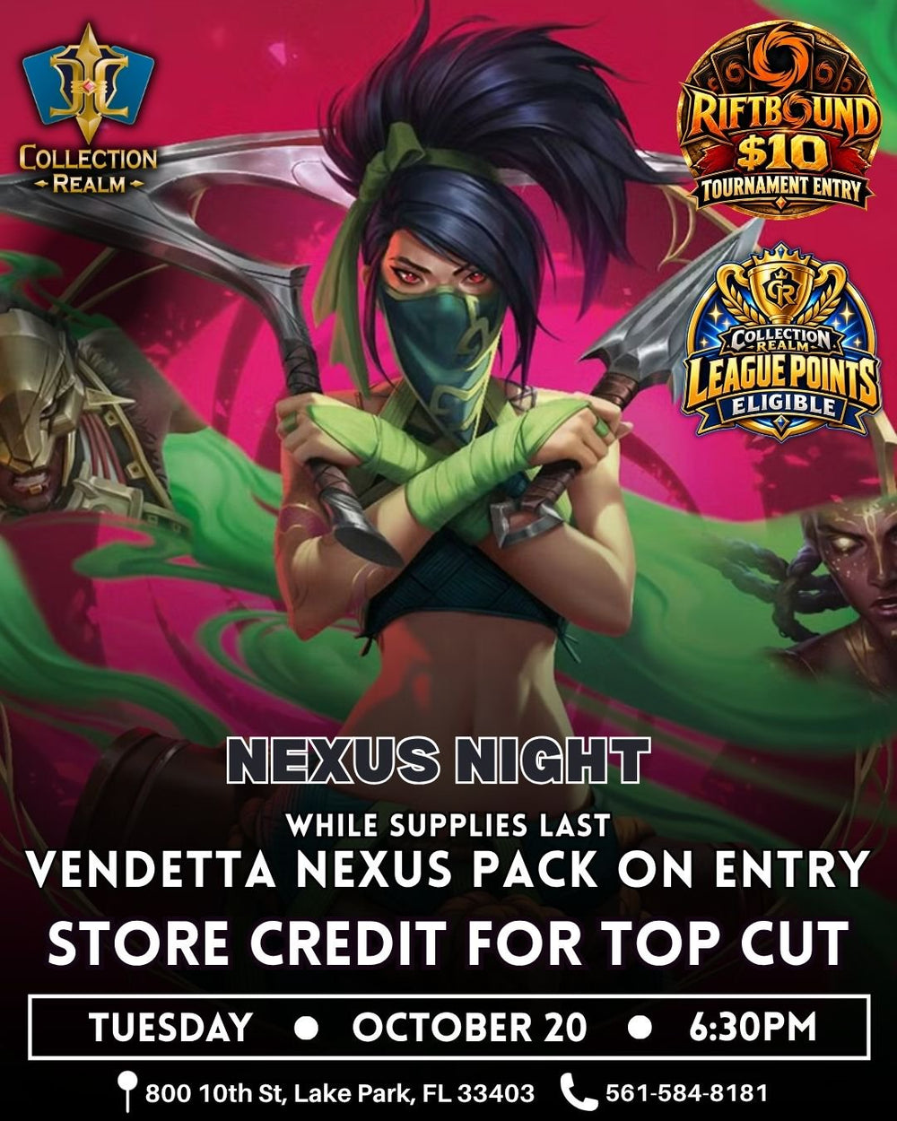 Riftbound Nexus Night League Points Event – October 20 2026 (Tuesday 6:30PM)