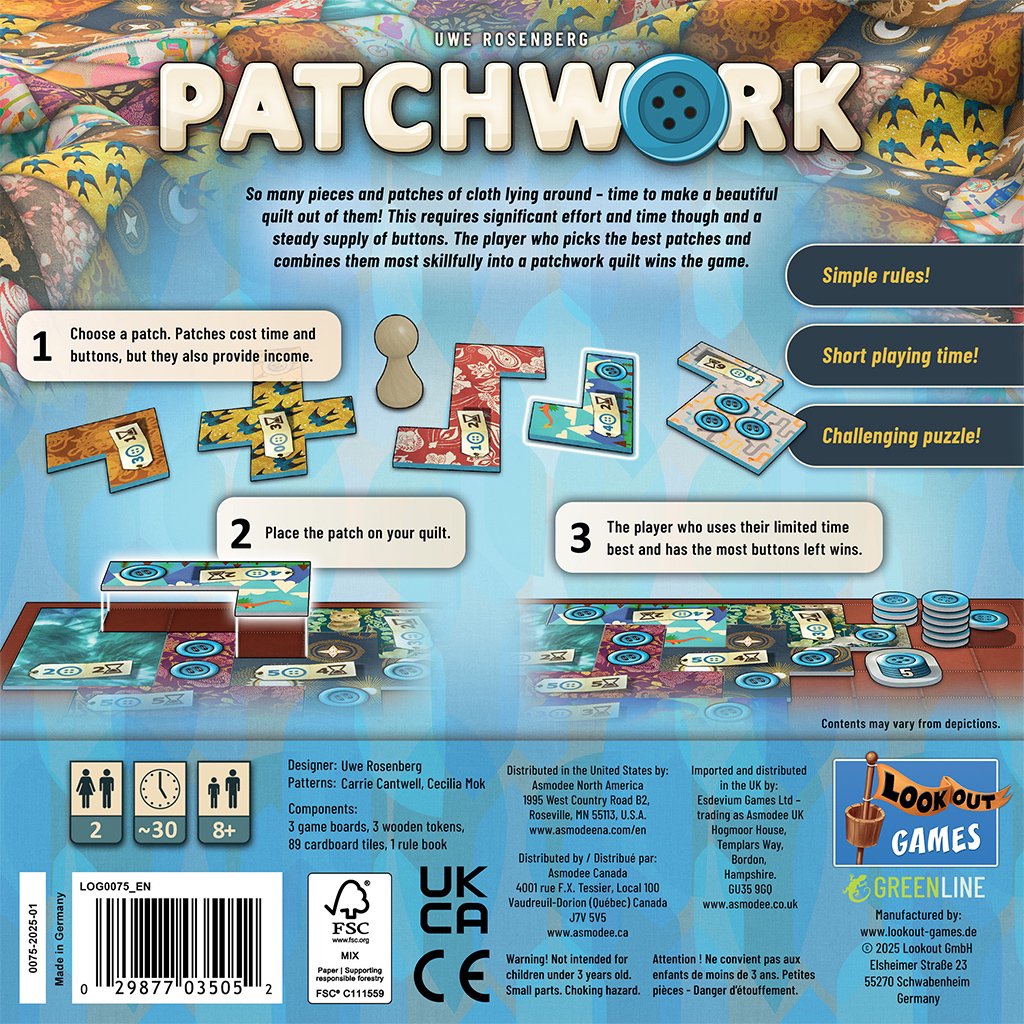 Patchwork Revised Edition Board Game (PREORDER - Release Date June 2026)