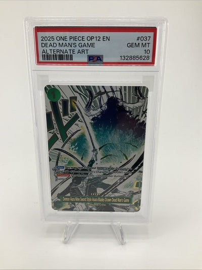 2025 DEAD MAN'S GAME ALTERNATE ART ONE PIECE OP12-037 PSA 10