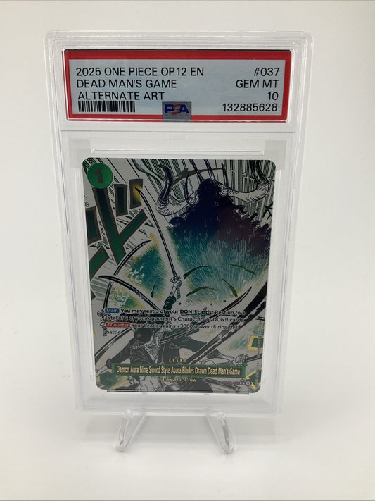 2025 DEAD MAN'S GAME ALTERNATE ART ONE PIECE OP12-037 PSA 10