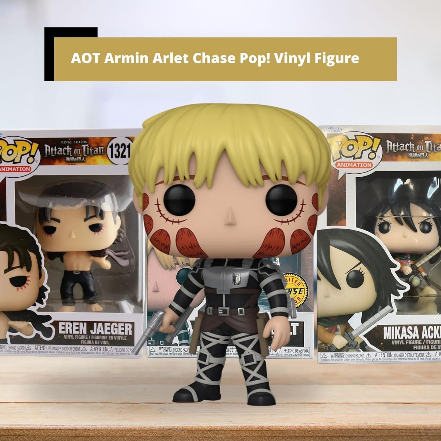 Armin Arlelt Funko Pop! Attack on Titan - Chase Limited Edition Vinyl Figure #1447 with Display Box Protector Case