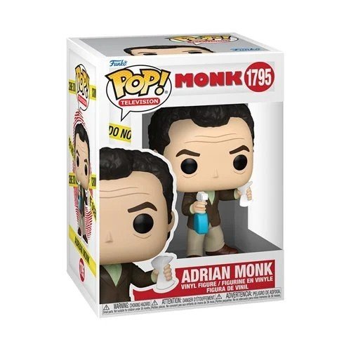 Adrian Monk #1795 Funko Pop! Television Monk - Approx. 4" Collectible Vinyl Figure Bundled with Display Box Protector Case - Estimated Arrival: Oct. 2025 (PRE-SALE)