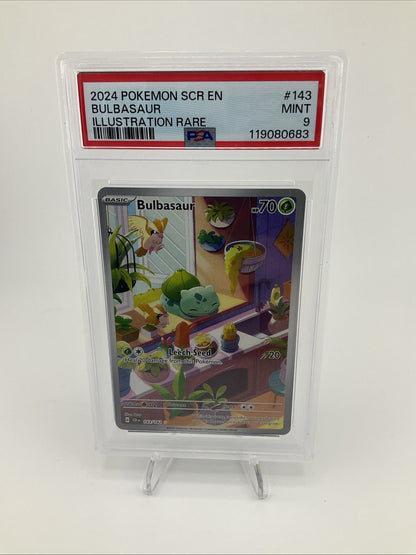 Pokémon TCG Bulbasaur Illustration Rare Stellar Crown #143/142 PSA 9