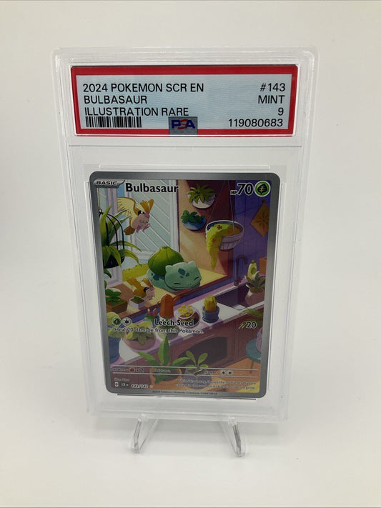 Pokémon TCG Bulbasaur Illustration Rare Stellar Crown #143/142 PSA 9