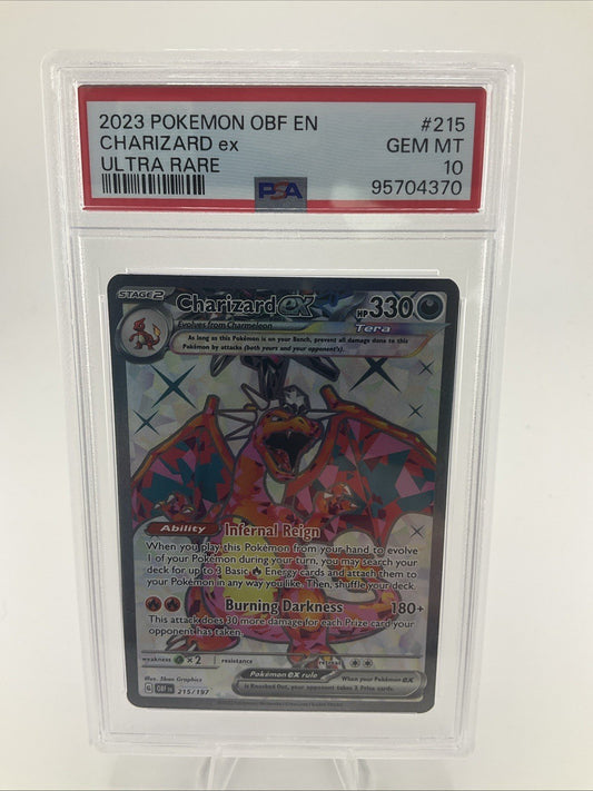 2023 Charizard Ex Ulta Rare Obsidian Flames #215 PSA 10 Gem Mint Pokemon TCG